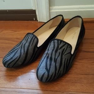 Cole Haan black gray zebra stripe loafers